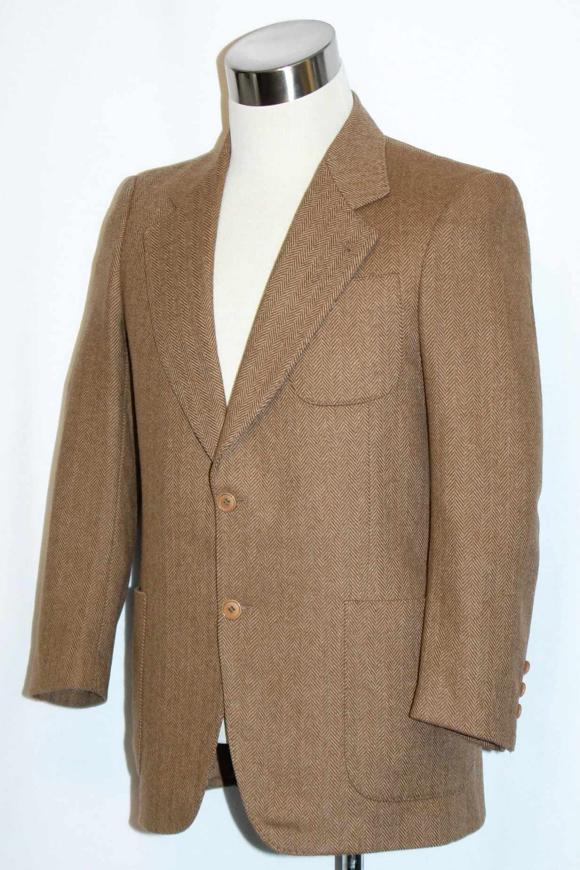 WOOL JACKET MADE IN ITALY ~ VALENTINO Men Designer SHORT SLEEVES Brown C40″ M