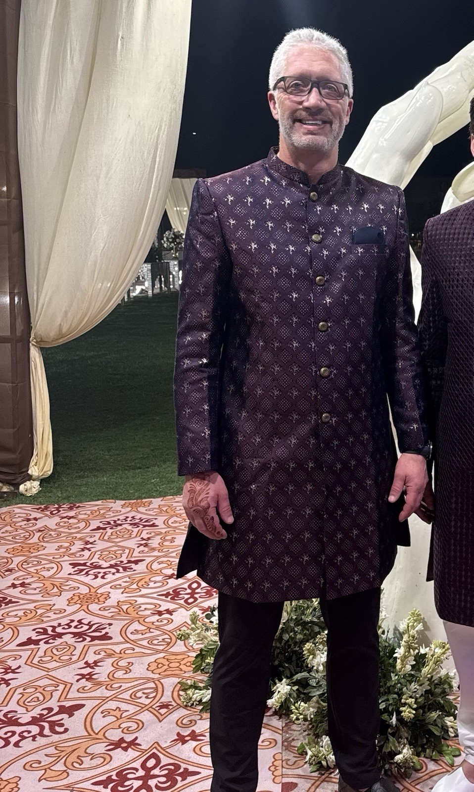Men’s Purple Traditional Kurta Kurti Button Front Style Outfit by Kisah size 42