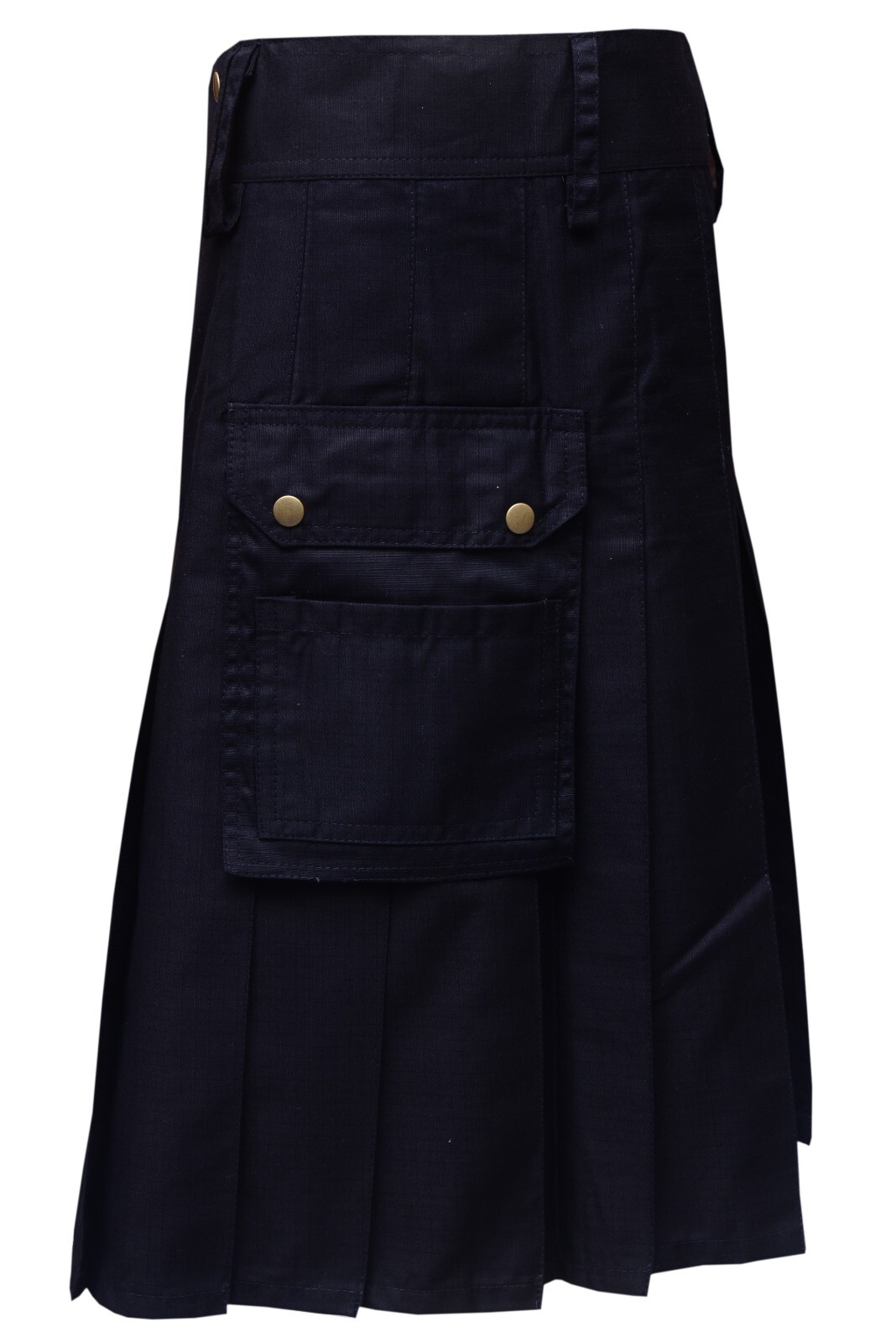 Men’s Black Utility Kilt Classic Cargo Kilt Modern Design D-Rings