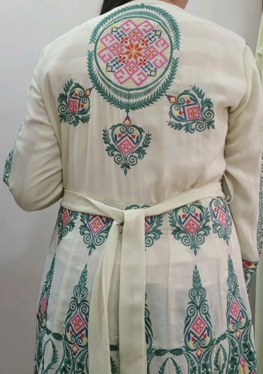 Traditional Palestinian Thobe Embroidered Dress Jordanian Caftan Henna Wedding