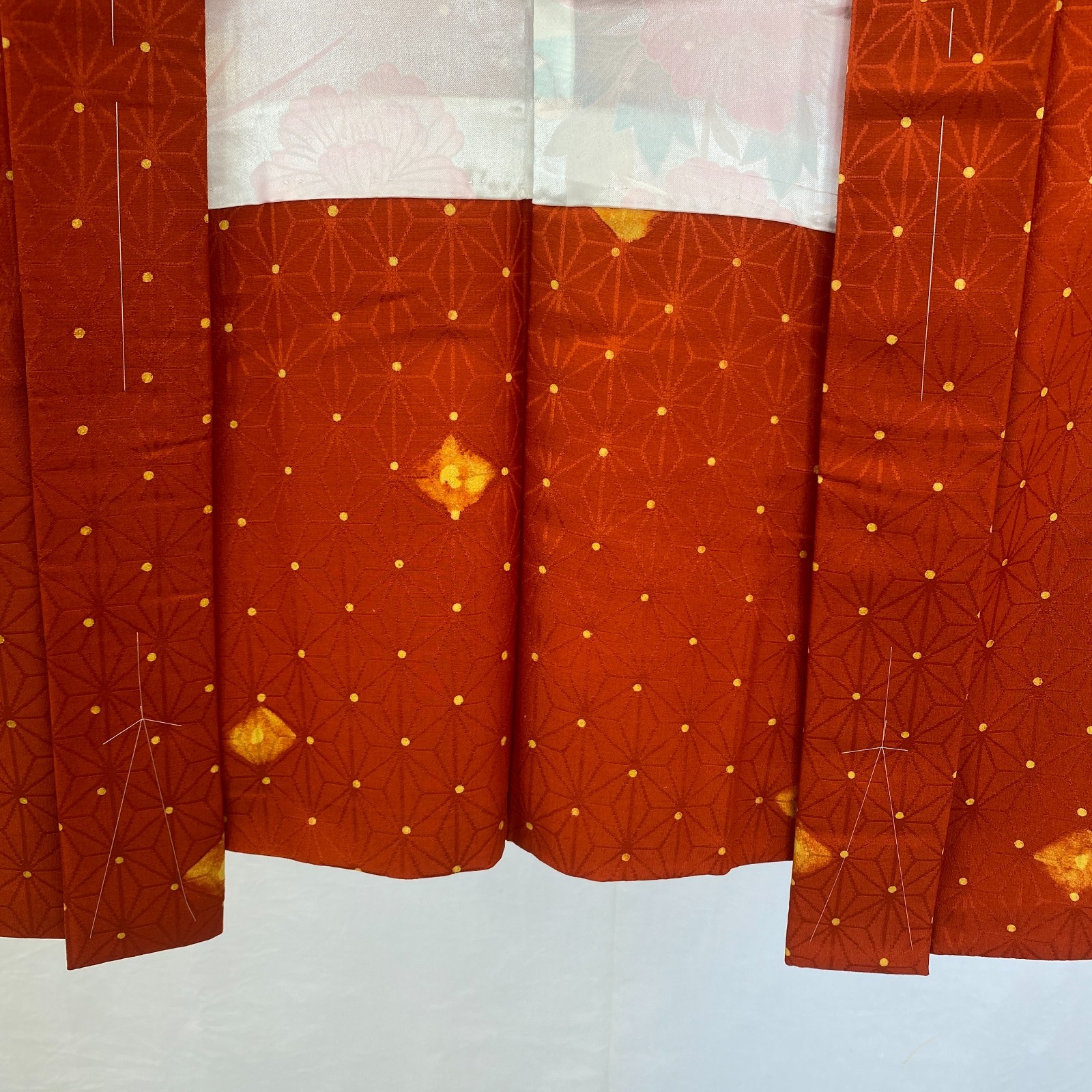 Japanese Vintage Kimono Haori Jacket Silk Red Traditional Authentic 32in