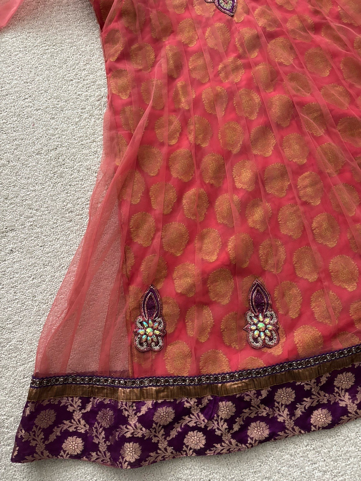 Pink And Purple Multicolor Designer Anarkali Style Readymade Womens Kurta