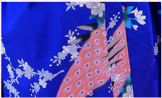 Japanese Women Traditional Kimono Imitation silk Yukata cherry blossom festival