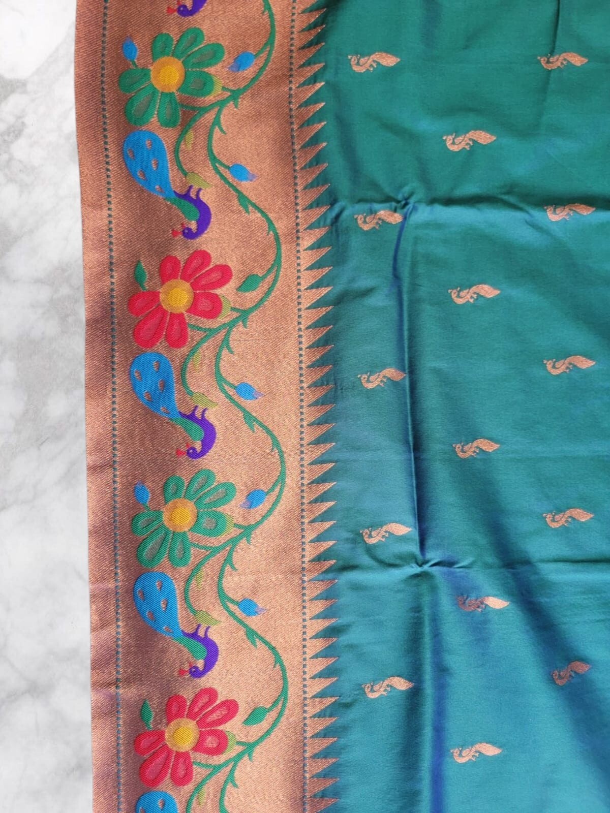 Soft Beautiful Paithani Silk Saree,Meenakari Weaving Saree,Traditional Saree