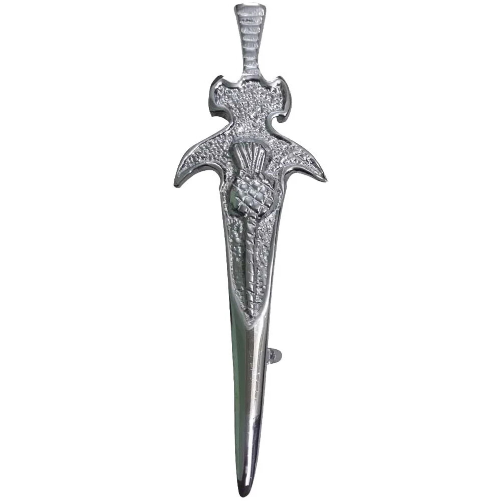 Scottish Thistle Kilt Pins Various Designs Chrome Finish 4″