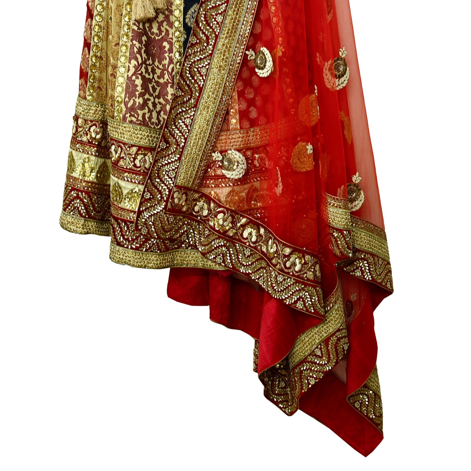 Indian New Heavy Pure Silk Hand Embroidered Designer Sabyasachi Lehenga 3pcs Set