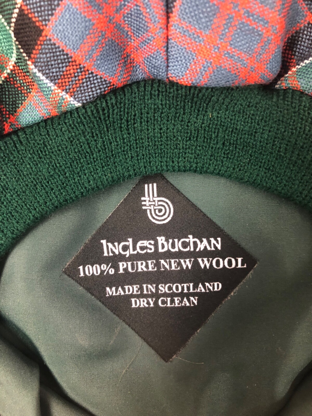 New with Tags Made in Scotland Tartan Flat Cap Hat 100% Tweed Wool Ingles Buchan