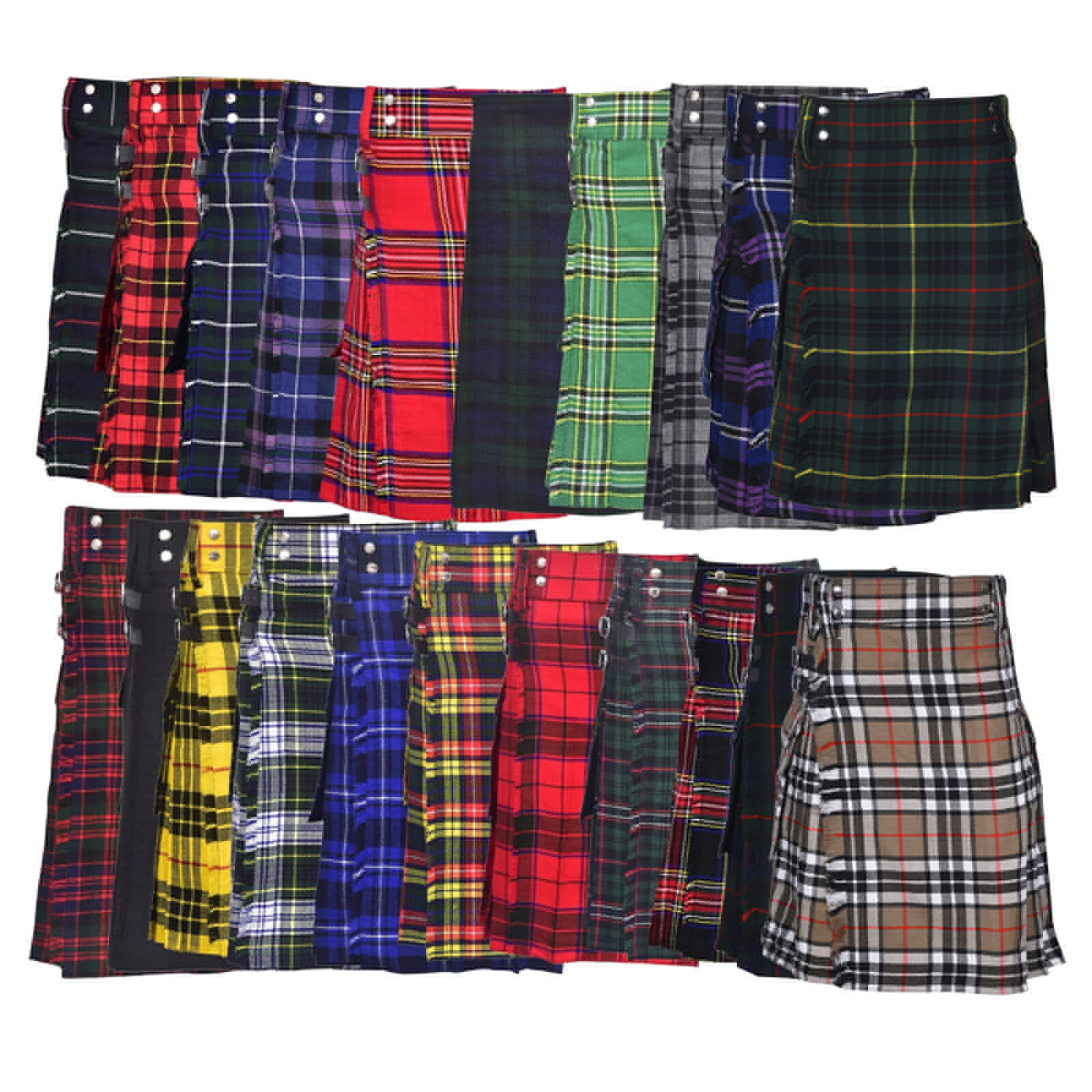 Men’s Fashion Sport Tartan Utility kilt Deluxe kilt Adjustable Sizes Pocket kilt