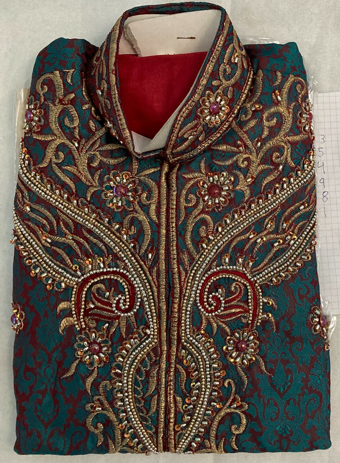 Blue Sherwani Wedding Party Wear Indian Boys kurta Pajama Set Age 3,4,5,9,8,7