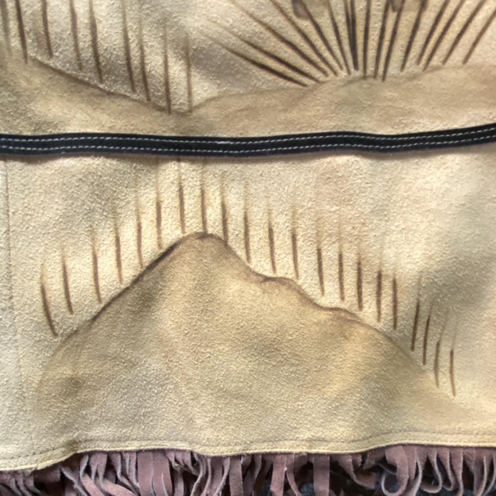 Vintage Mexican Artisanal Leather Poncho