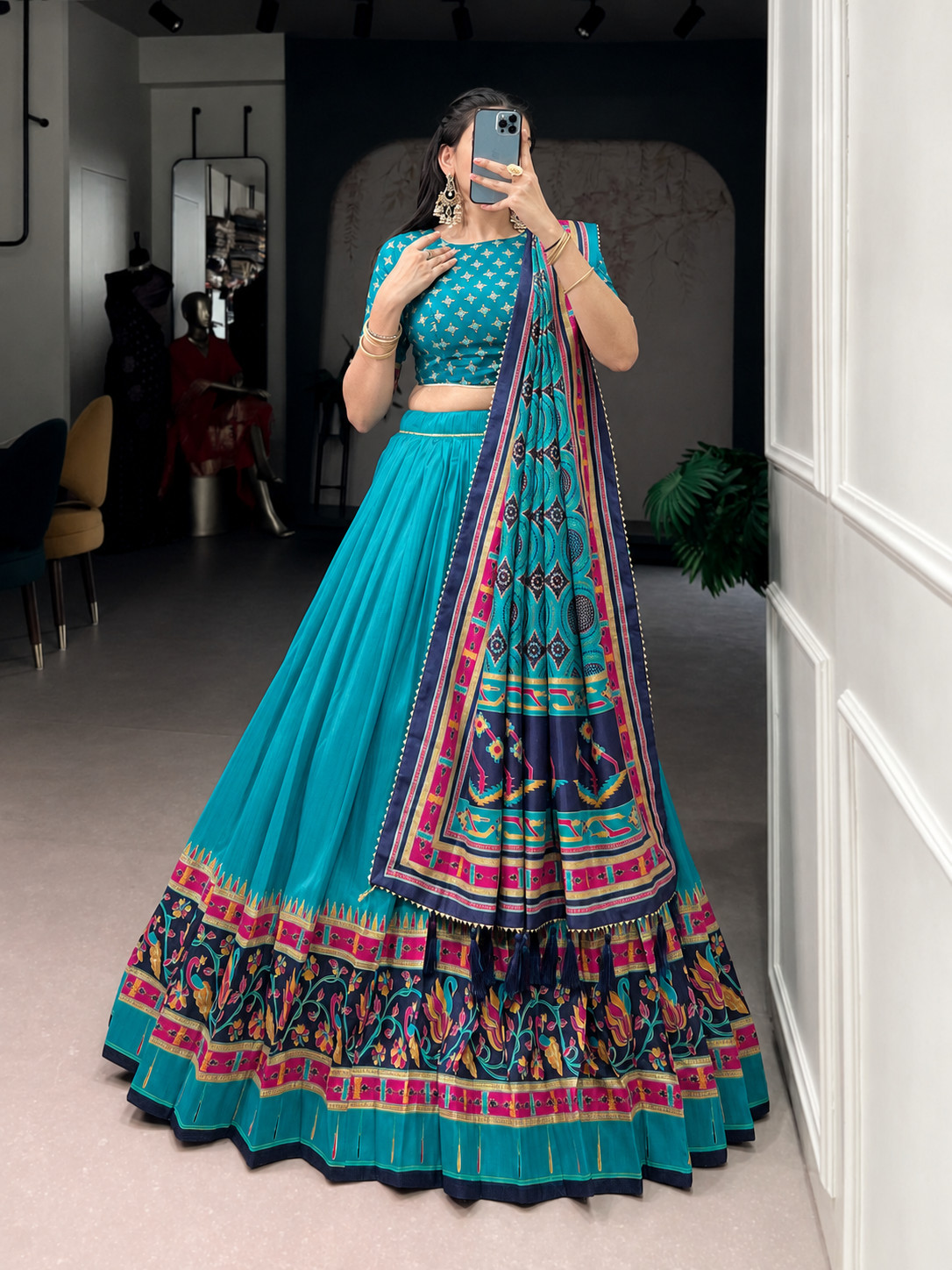 Designer Flower Work & Embroidery Work Lehenga Party Wear Lehenga Choli