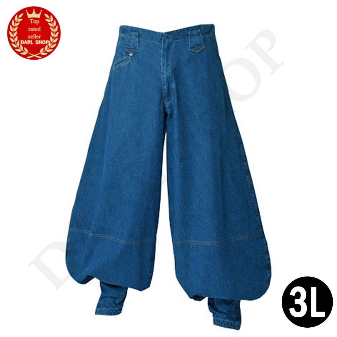 Nikkapokka Denim Japanese Workwear Ninja Baggy Pants Blue 822 Shinmen Size 3L