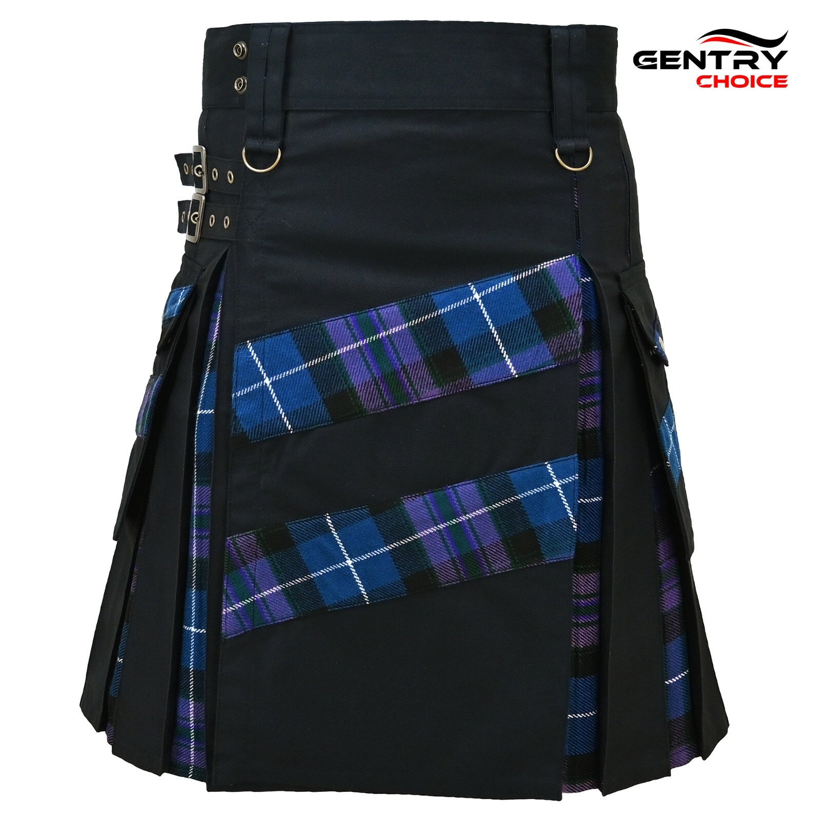 Hybrid Utility Kilt Cross Stripes Tartan Pride of Scotland Men Scottish Outfit