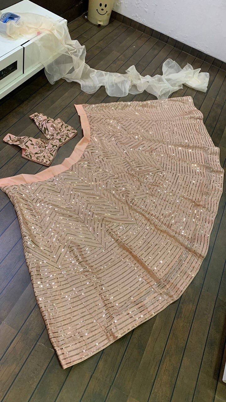 New Launching Peach Kasturi Silk Lehenga Choli With Organza Dupatta For Women