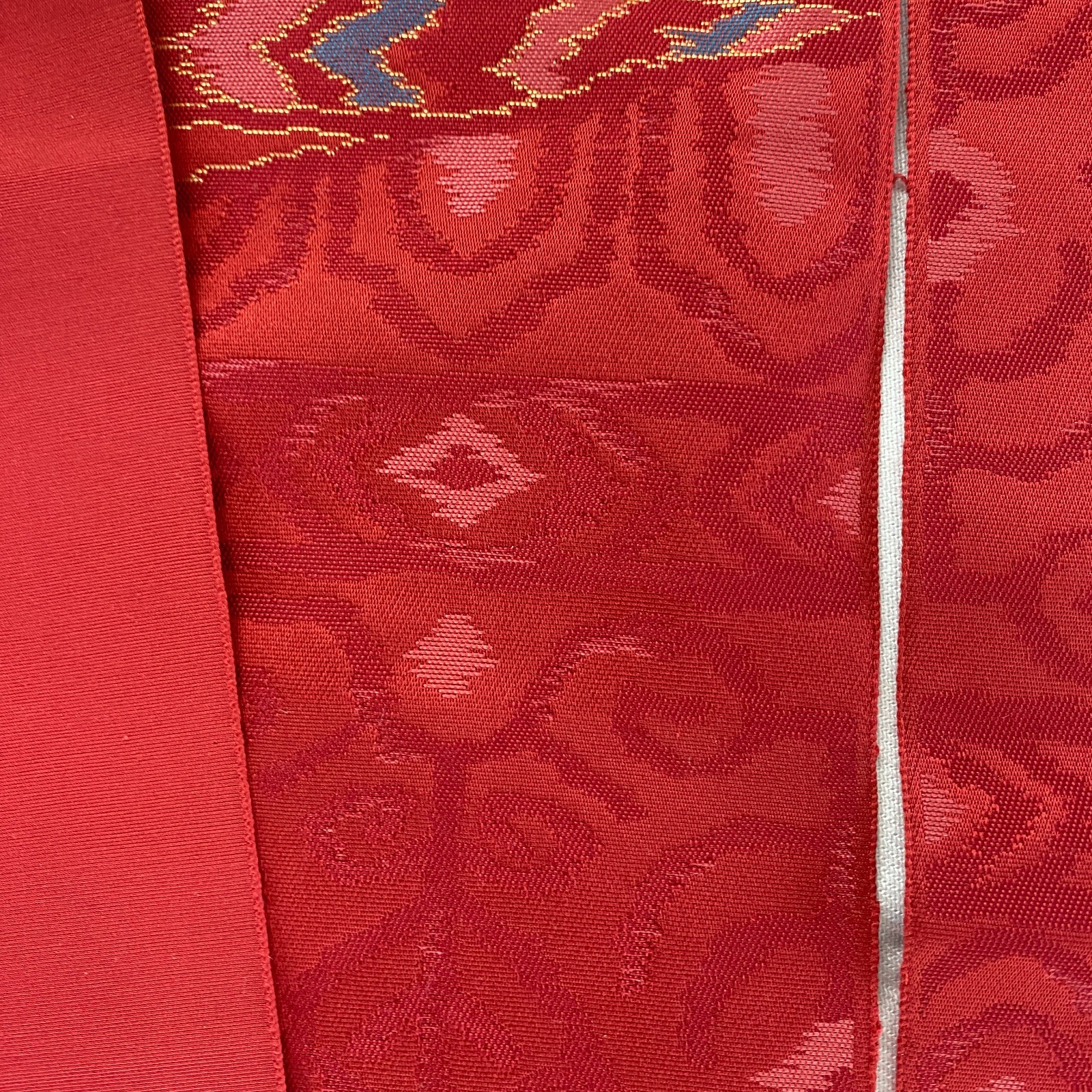 Japanese Vintage Kimono Nagoya Obi Silk Red Traditional Authentic 135x 11 in