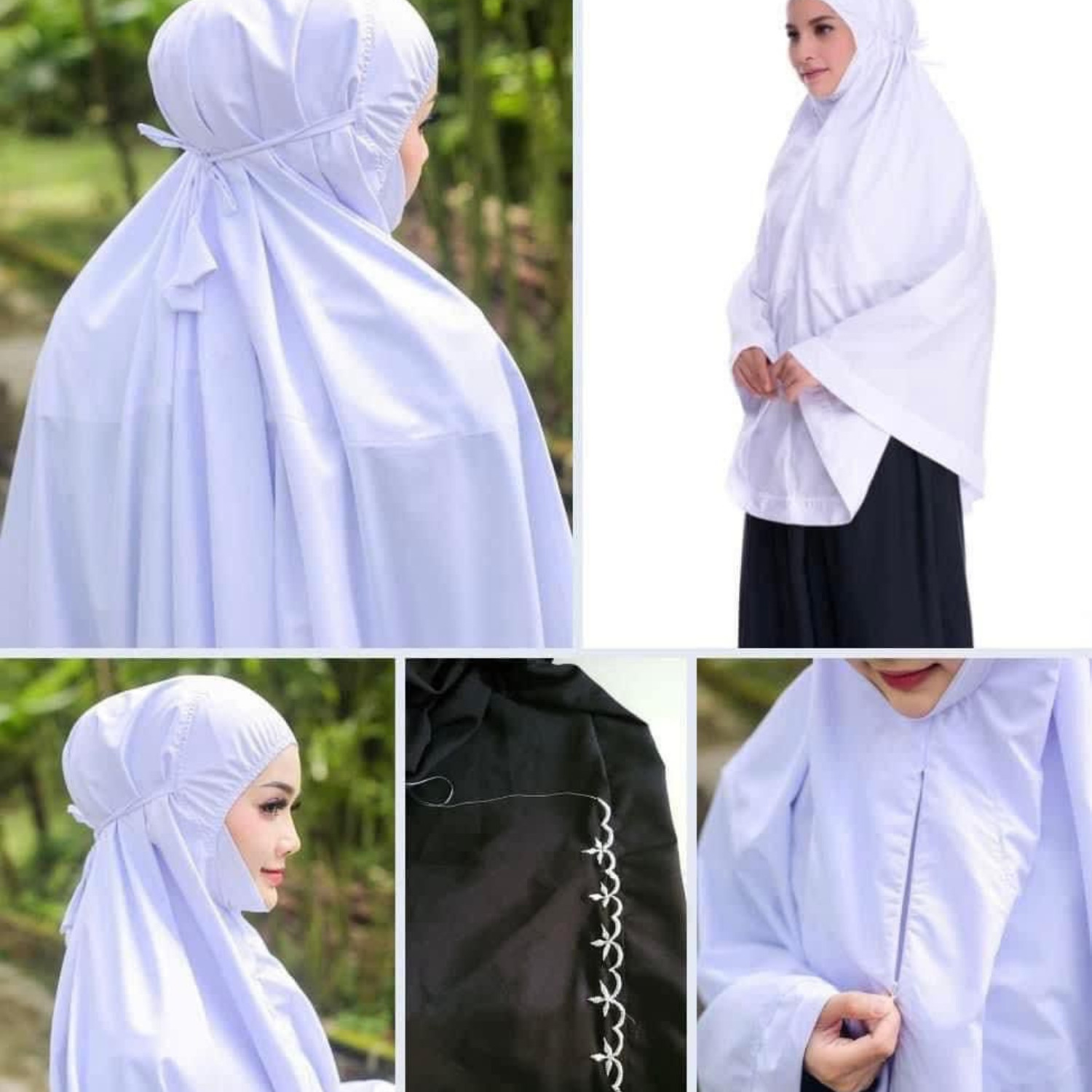 Muslim Women Prayer Long Scarf Hijab With the Zip pocket For Umrah and Hajj