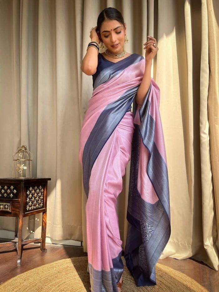 Designer Sari Bollywood Bridal Silk Saree Blouse South Indian Festive Ready Made