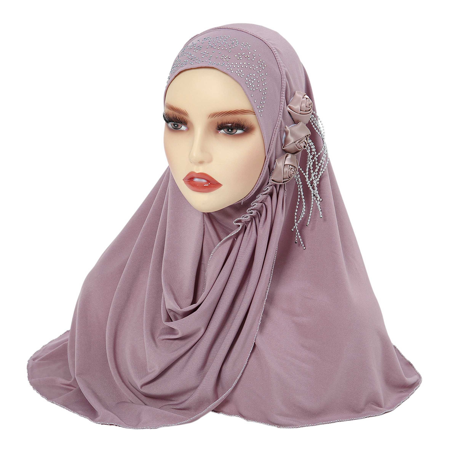 One Piece Women Amira Muslim Long Scarf Hijab Pull On Ready Headscarf Wrap Shawl