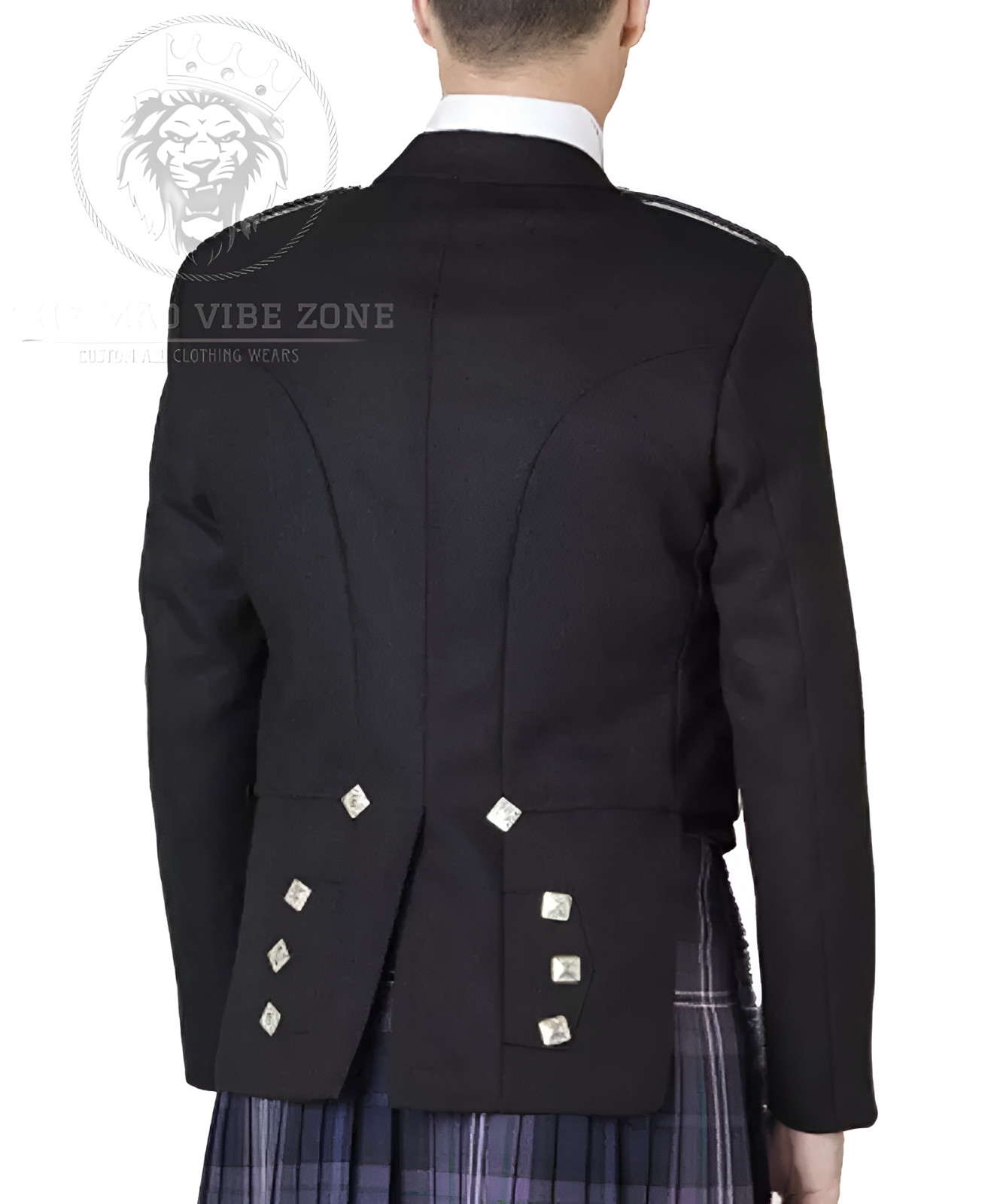 Prince Charlie Kilt Jacket 100% Wool Highland Black Wear 3 & 5 Button Waistcoat