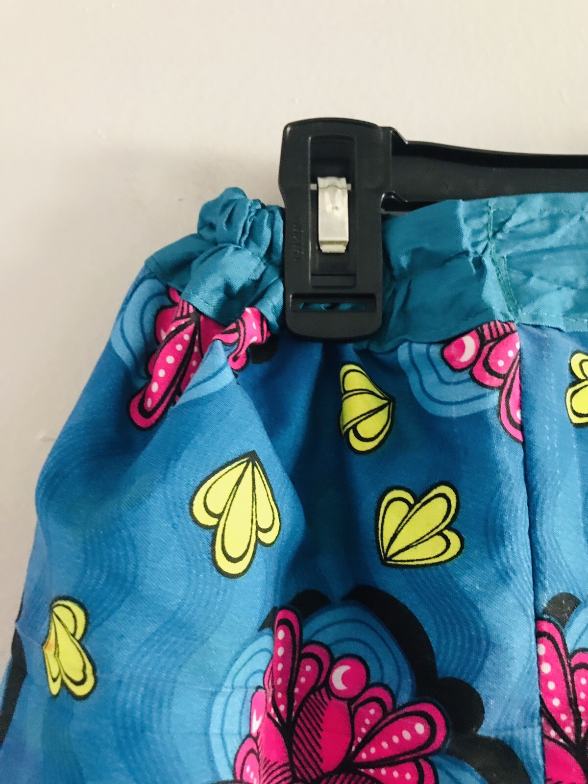 African Inspired Ghana Nigeria Ankara Dashiki Blue Pink Flare Skirt Size Medium