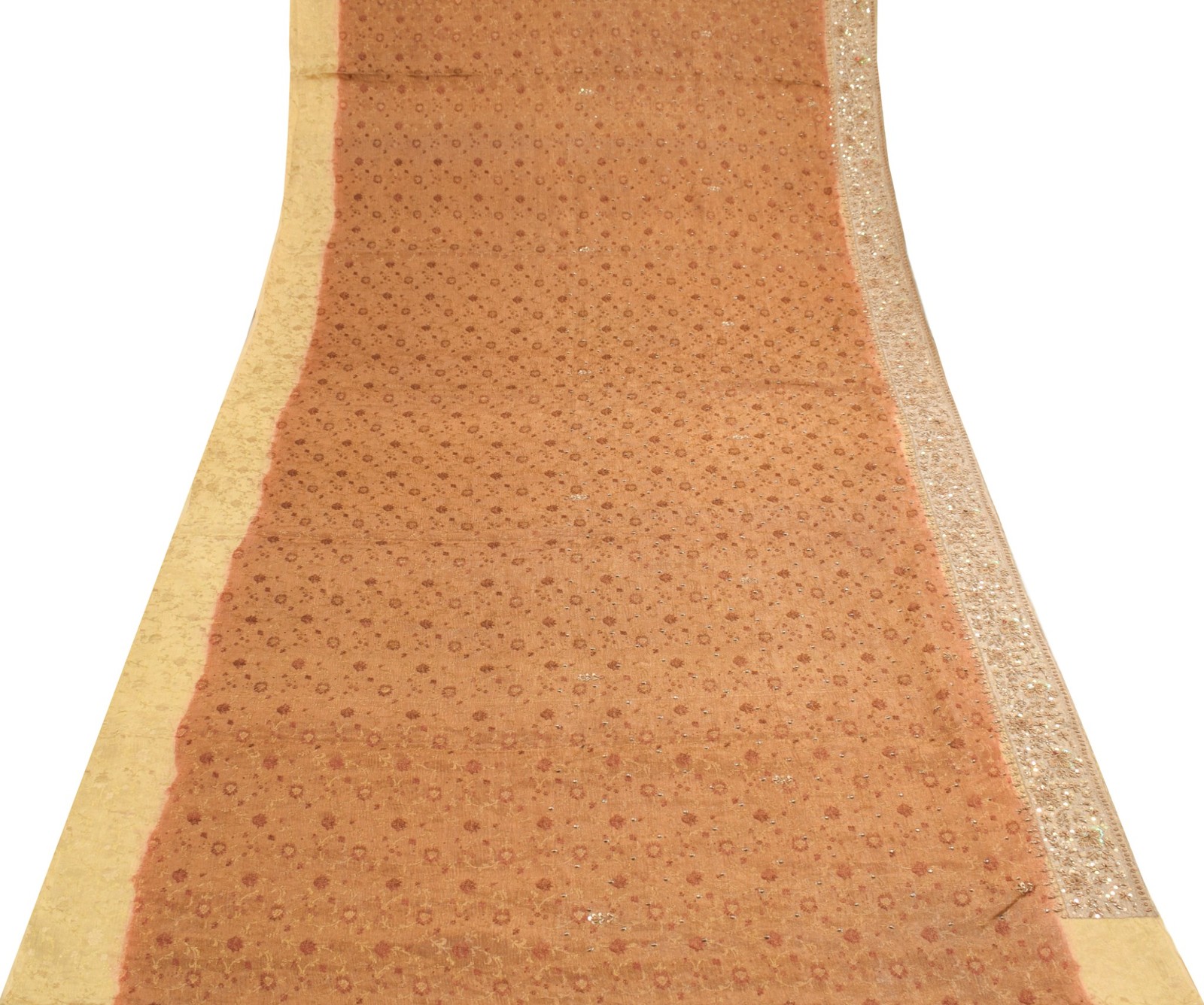 Sushila Vintage Pure Tissue HEAVY Saree Zari Sequins Sari with Blouse Fabric