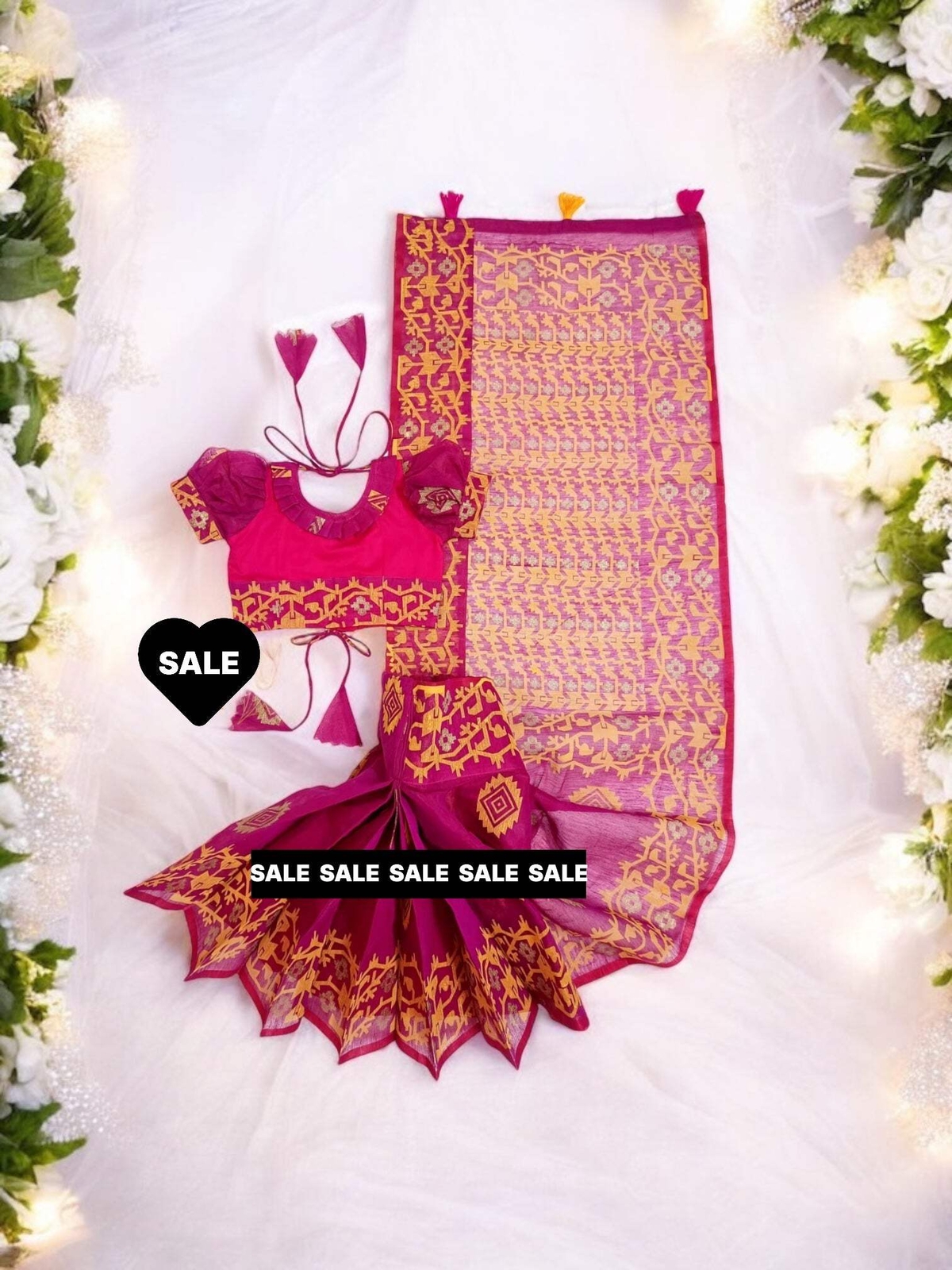 Girls Traditional Ready to Wear Saree – Ethnic Wear for Kids- 102