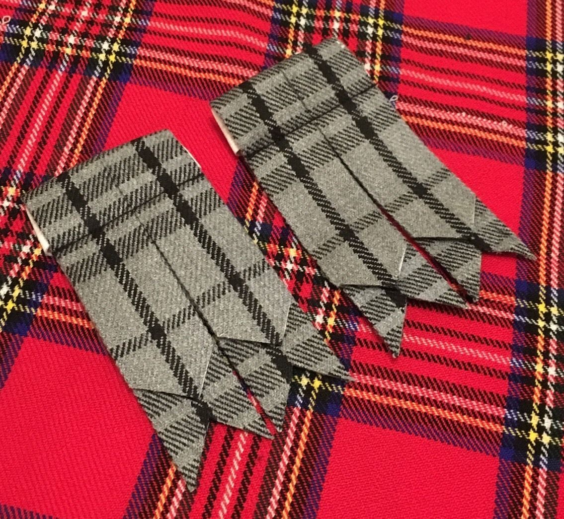 HW New Kilt Hose Flashes Hamilton Grey Tartan/Kilt Sock Flashes/kilt Flashes