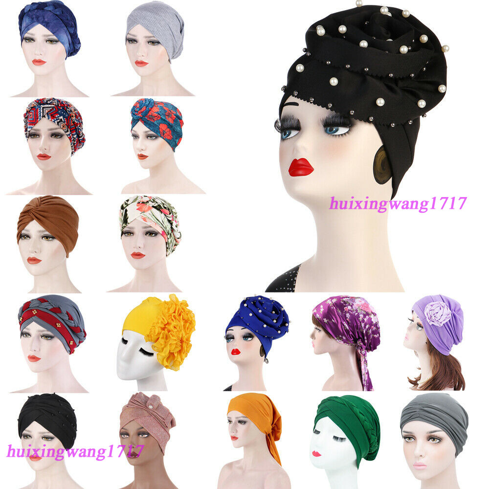 Women Muslim Turban Hijab Hat Hair Loss Cover Chemo Beanie Cap Head Wrap Scarf