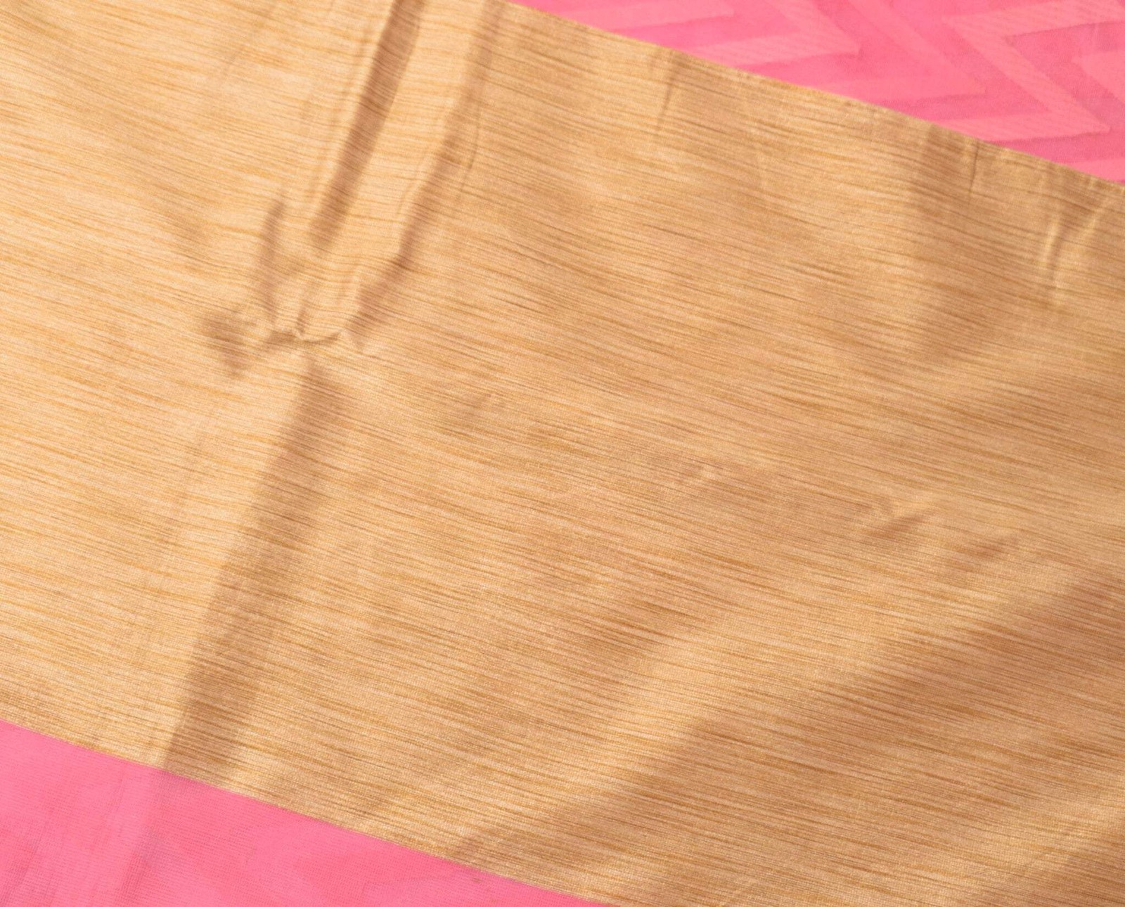 Sushila Vintage Woven Pink Saree Pure Cotton Silk Kota Doria Sari Craft Fabric