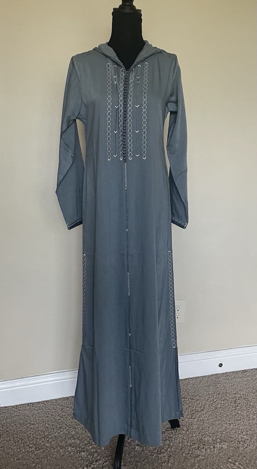 Blue-grey Women Moroccan Jelaba Size S