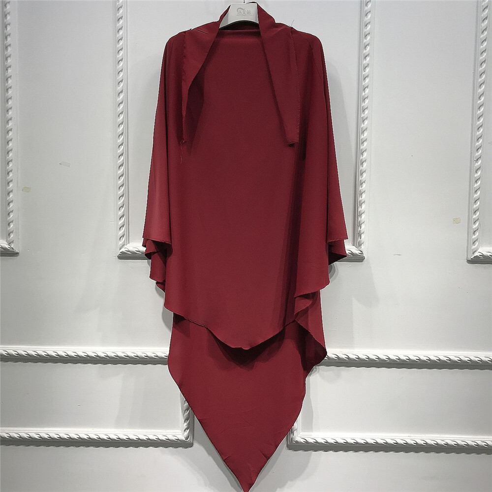 Large Khimar Muslim Women Prayer Dress Long Scarf Hijab Overhead Kaftan Clothes