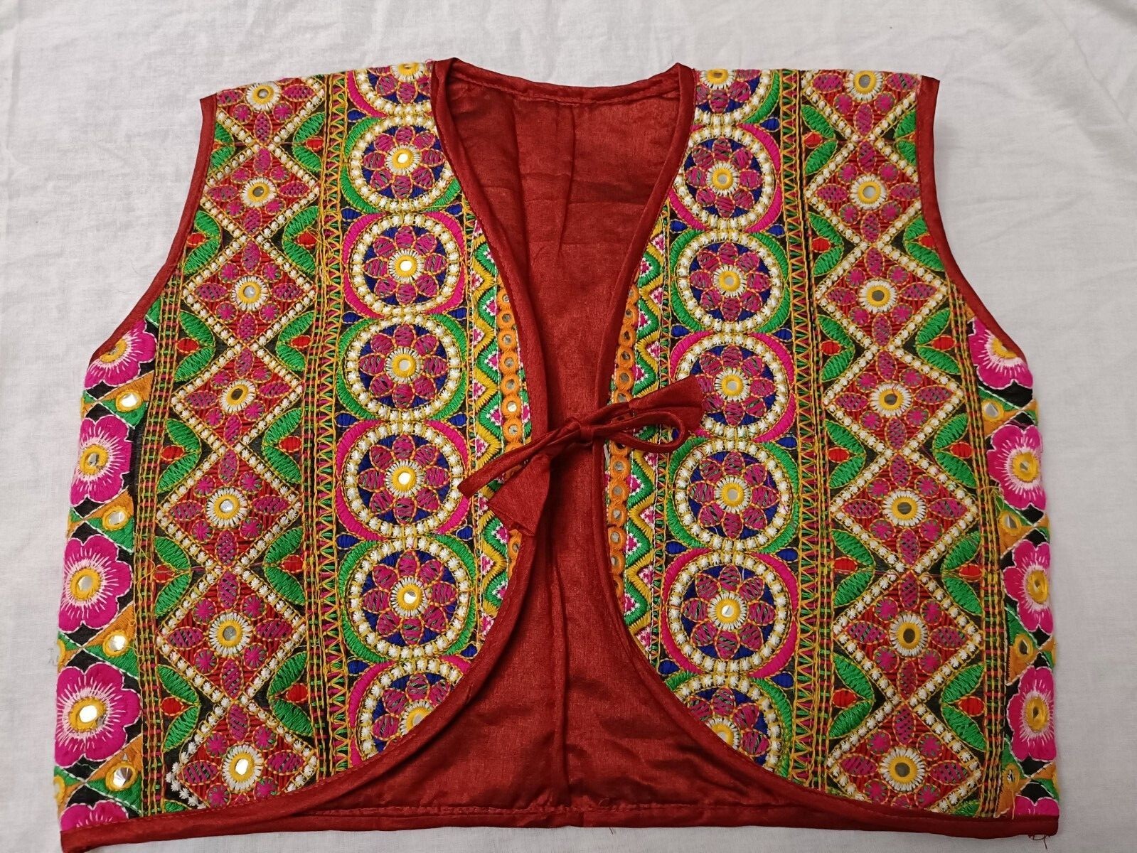 Pakistani Eid Jacket Choli Blouse Handmade Designer Multicolor Hand Embroidery