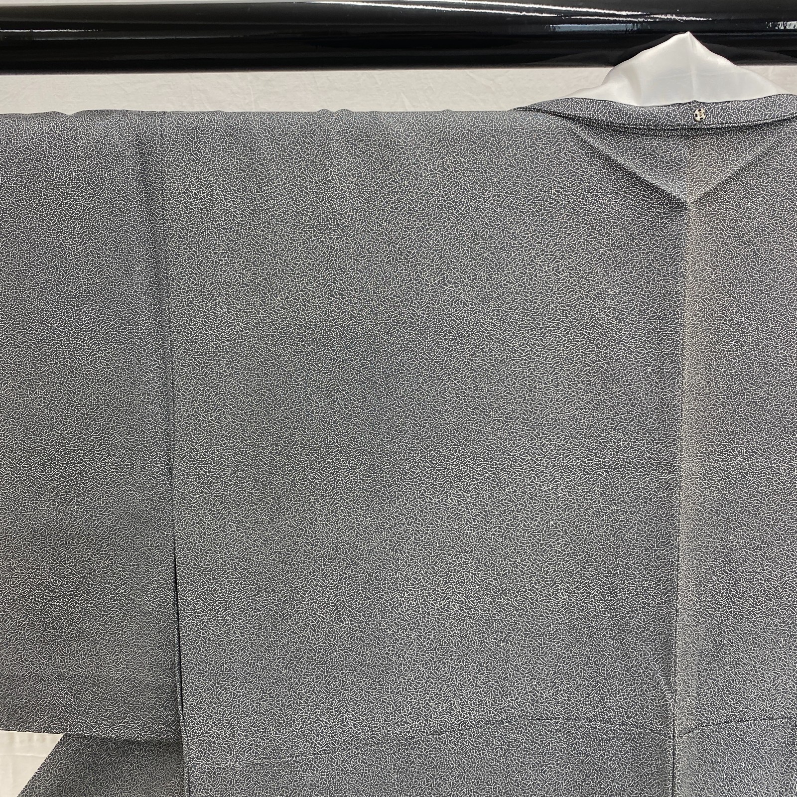 Japanese Vintage Kimono Polyester Gray No Lining Traditional Length 57in