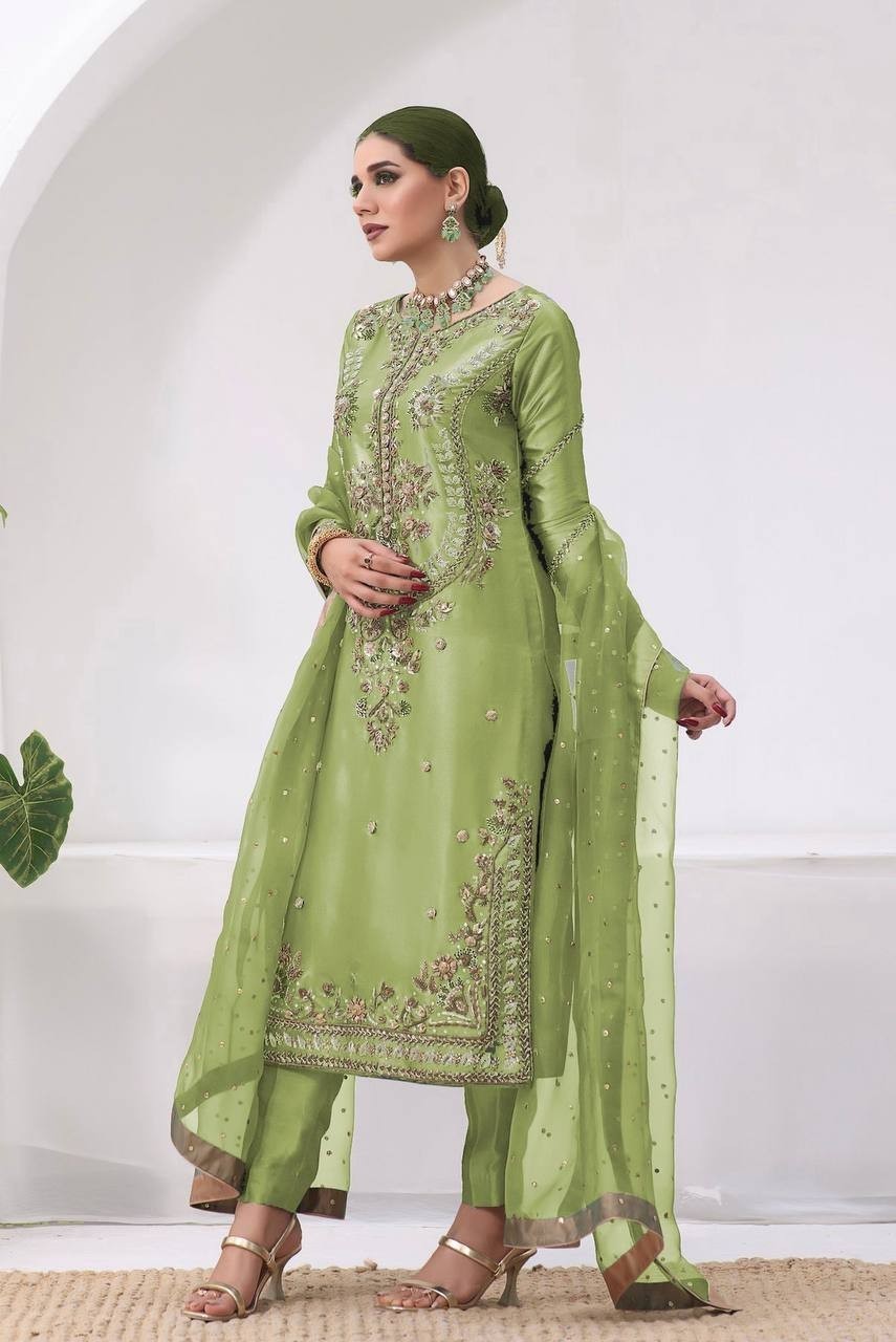 Indian Rayon salwar kameez with kurta dupatta set kurti Pant Suit women dress