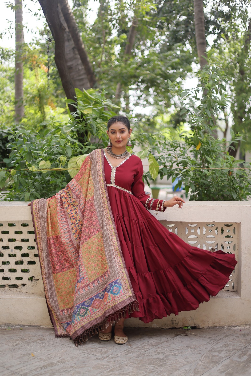 New Presenting Faux Roman Palazzo Suit With Dupatta For Wedding & Party