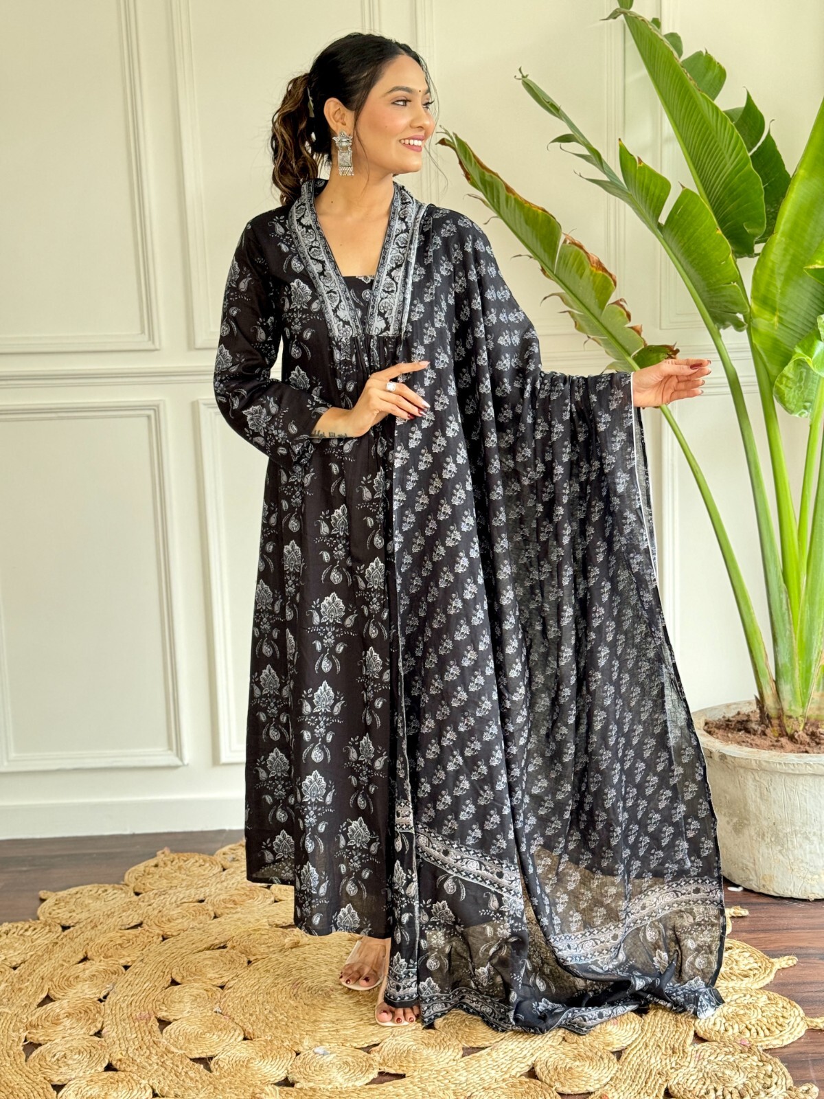 Women’ s Pure Cotton Embroidery Kurta with Pant & Dupatta