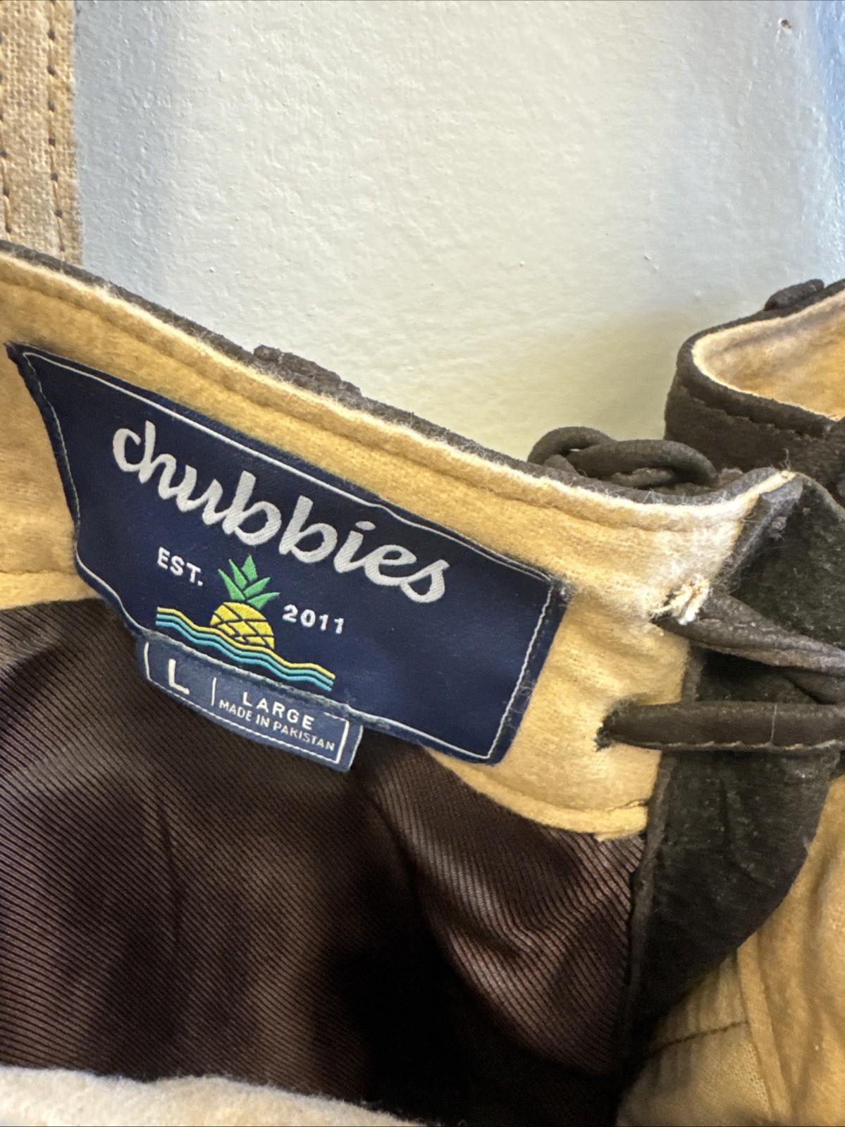 NWT Chubbies Mens Large Lederhosen Brown Suede Lamb Leather German Oktoberfest