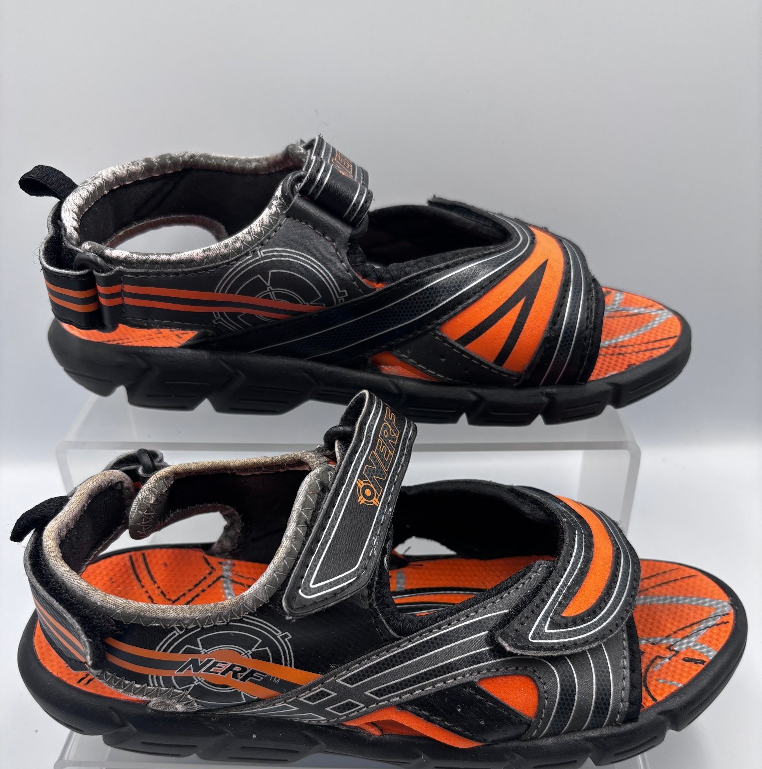 NERF Boys Sandals Size 6 Black Orange Water Shoes Active