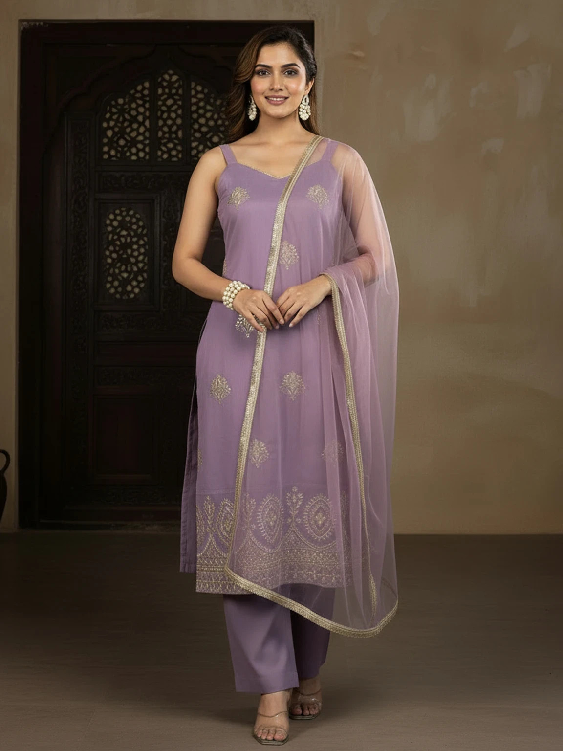 Women’s Party Wear Kurti Pant Dupatta Set Indian Bollywood Ethnic Salwar Kameez