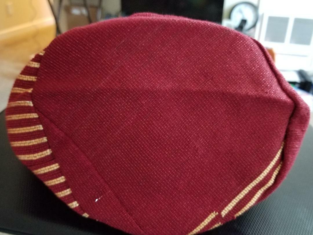 Red /gold – Fila Aso Oke. size Made in Nigeria Size 23″