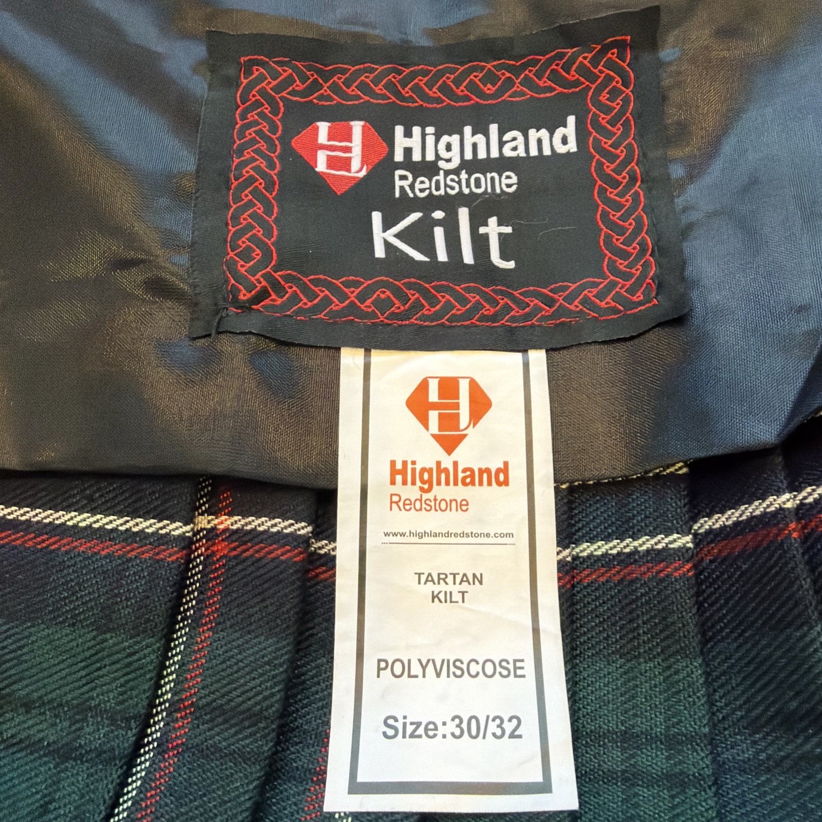 Scottish Highland Redstone Scottish National Tartan Kilt Men Size 30-32