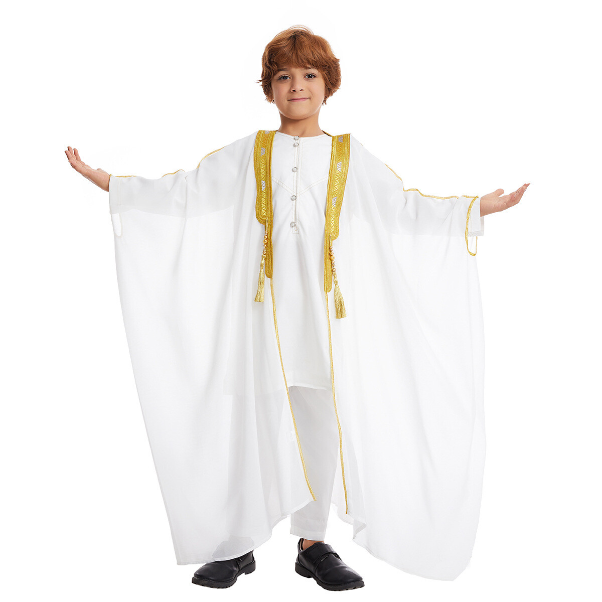 Muslim Children Kids Boys Dishdasha Thobe Kaftan Robe Islamic Abaya Saudi Jacket