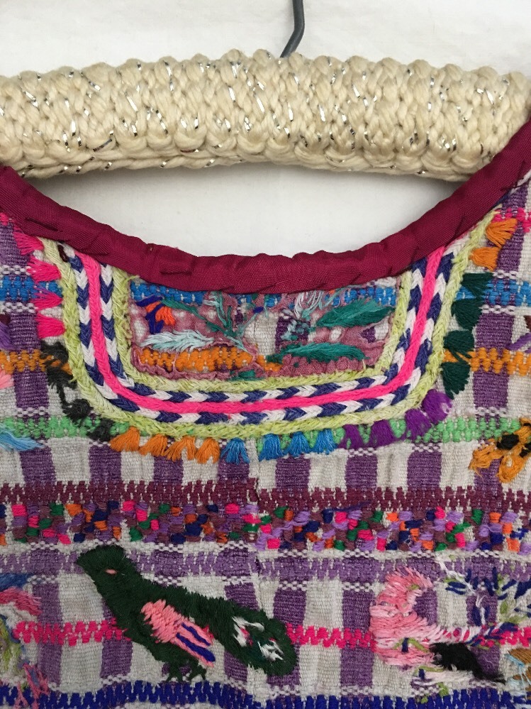 Vintage Guatemalan Huipil Hand Woven & Bird Embroidered Mexican Shirt/Art Work