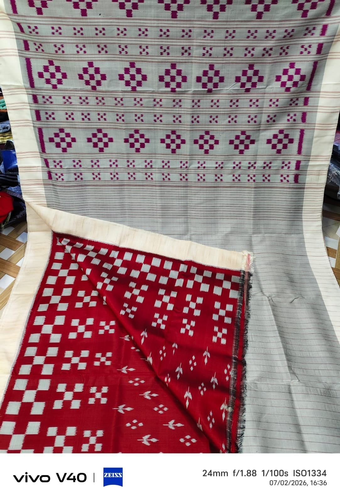 Ikat pure Odisha Sambalpuri Silk Sareefall and Pico done wit – Handmade in India
