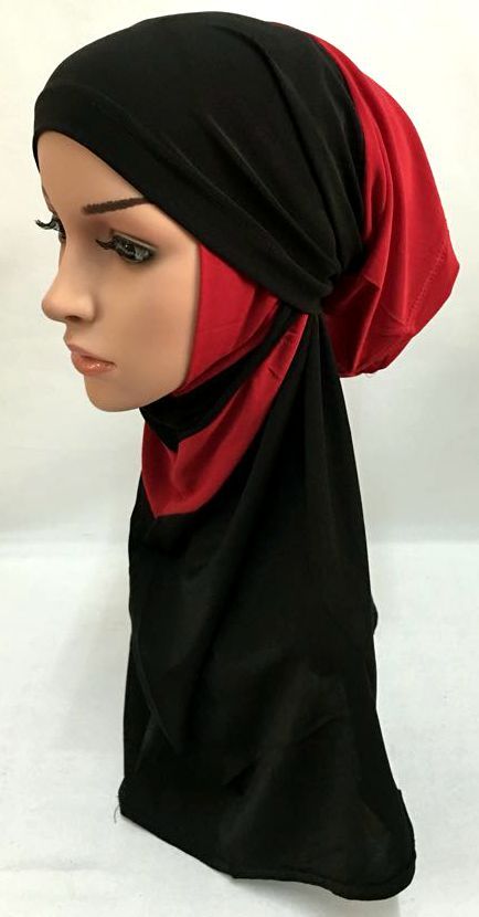 Islamic Plain Solid Colors Amira Hijab Abaya Muslima Headscarf Caps Two Piece