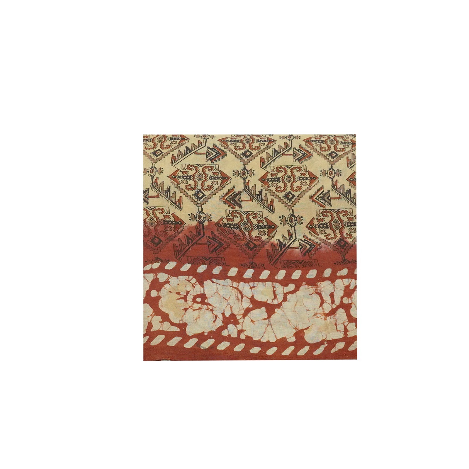 Namaste Vintage Brown Sarees 100% Pure Silk Batik Printed Sari 5YD Craft Fabric