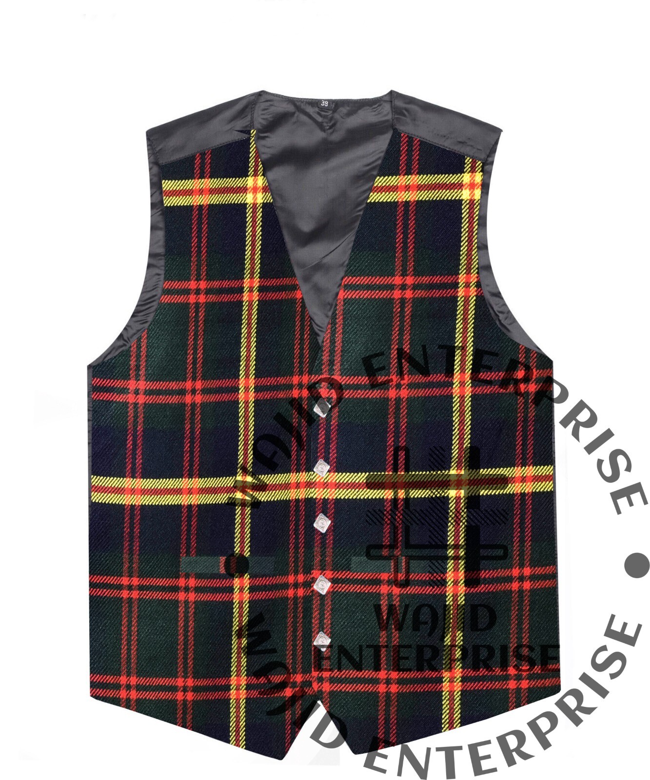 US Marine Corps tartan VEST Formal 5 Buttons Scottish Wedding Kilt WAISTCOAT