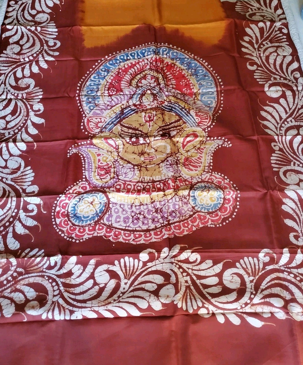 Women New Pure Silk Contemporary Batik Durga Saree Handloom Festive Wedding W Bp