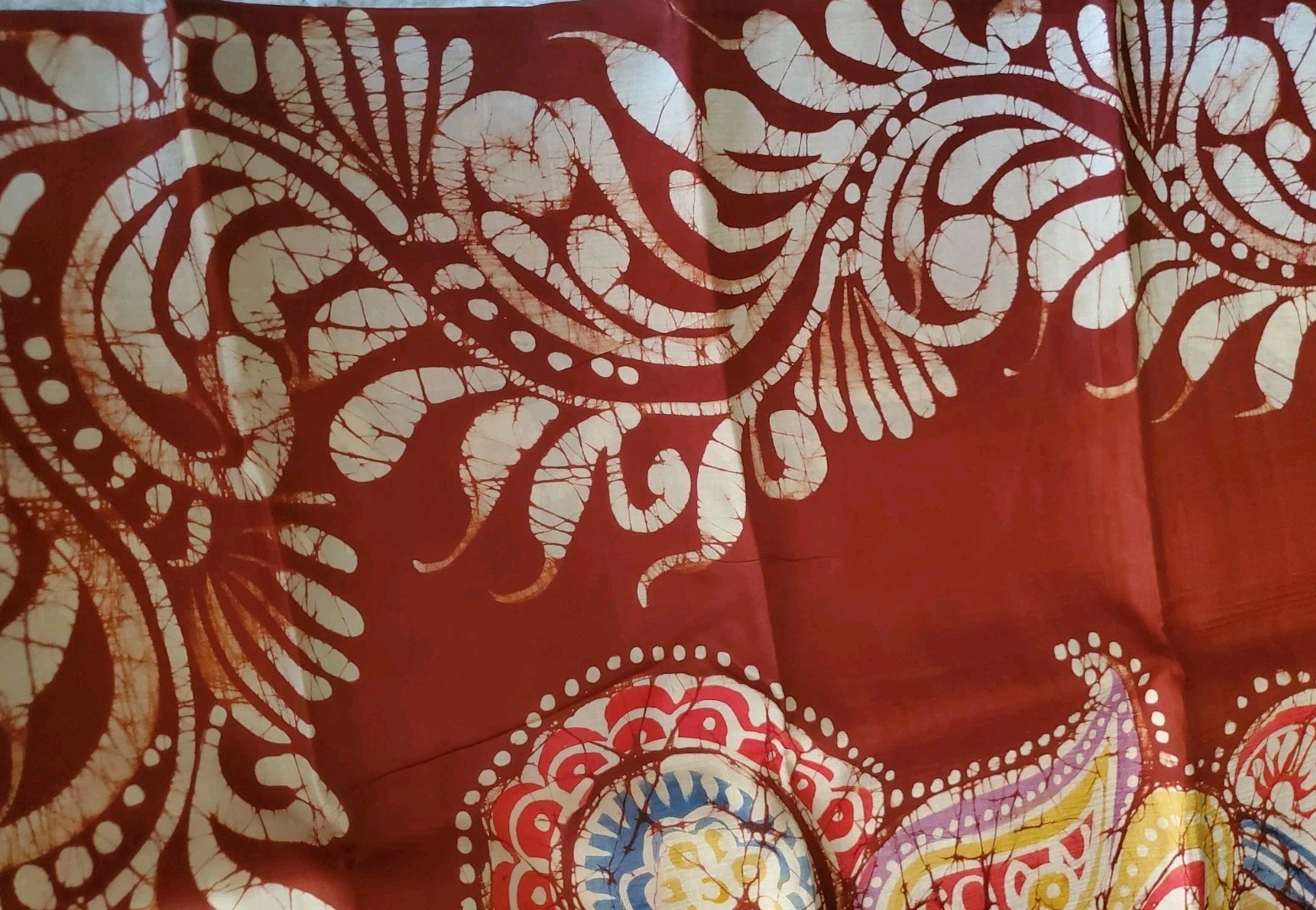 Women New Pure Silk Contemporary Batik Durga Saree Handloom Festive Wedding W Bp