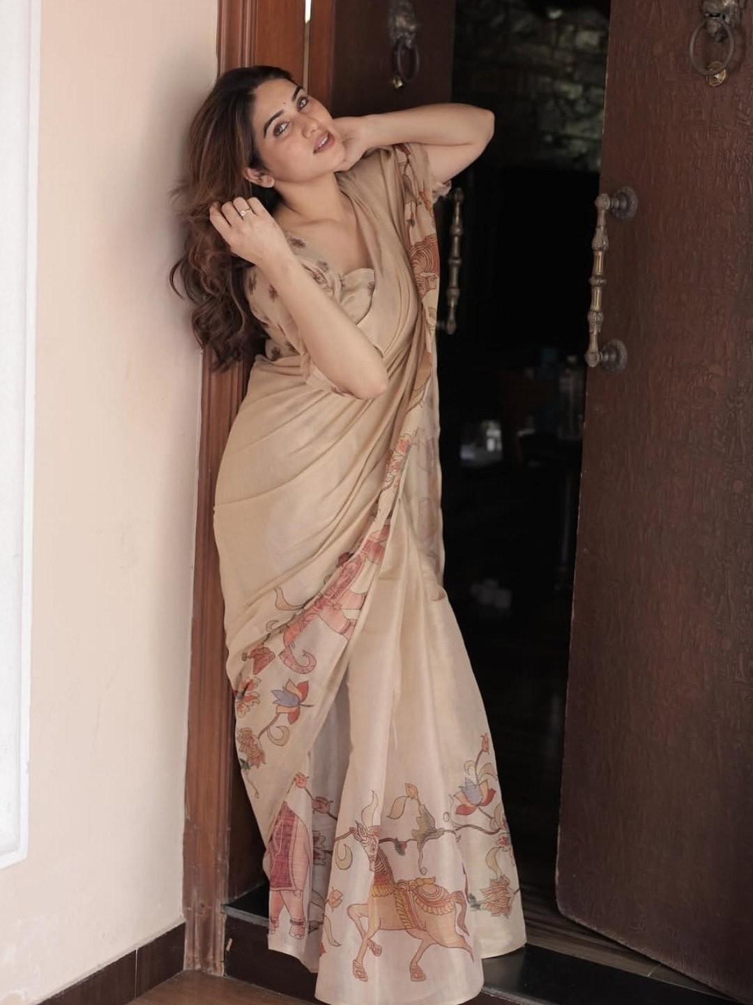 Designer Handloom Linen Tissue Silk Saree 6.30 M with Matching Blouse Soft sari
